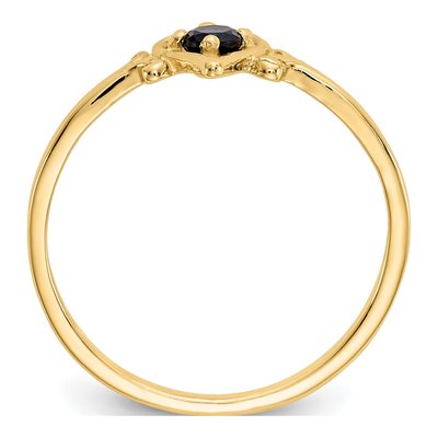 14K Yellow Gold Sapphire Heart Birthstone Ring – view 2