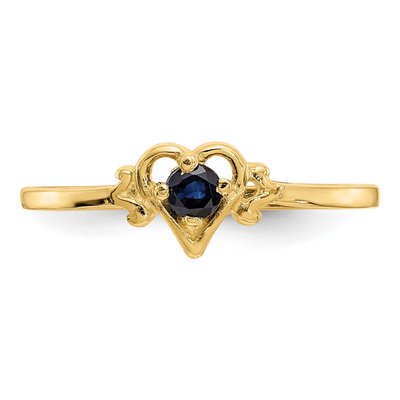 14K Yellow Gold Sapphire Heart Birthstone Ring – view 5