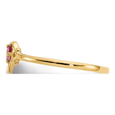14K Yellow Gold Pink Tourmaline Heart Ring – view 4