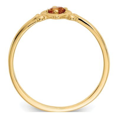 14K Yellow Gold Citrine Heart Ring – view 2