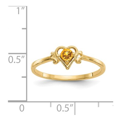 14K Yellow Gold Citrine Heart Ring – view 3