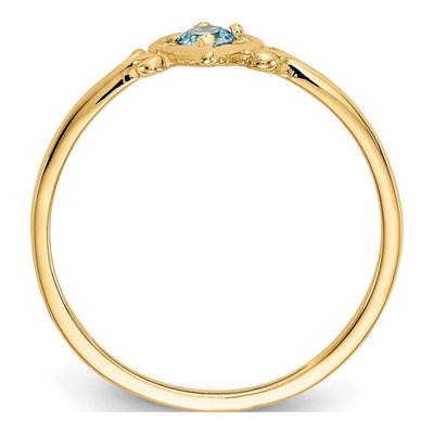 14K Yellow Gold Swiss Blue Topaz Heart Ring – view 2
