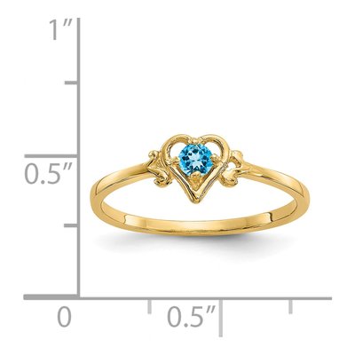 14K Yellow Gold Swiss Blue Topaz Heart Ring – view 3