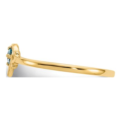14K Yellow Gold Swiss Blue Topaz Heart Ring – view 4