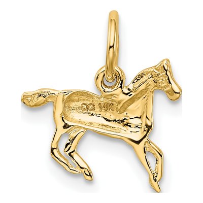 14K Yellow Gold Cantering Horse Pendant – view 4