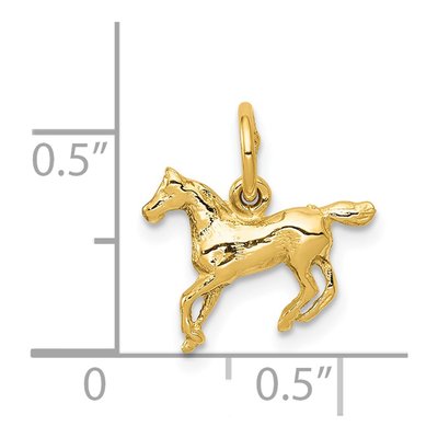 14K Yellow Gold Cantering Horse Pendant – view 5