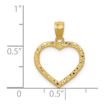 14K Yellow Gold Open Heart Pendant – view 5