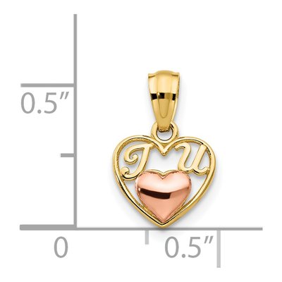 14K Two-Tone Gold Mini I LOVE Pendant – view 4