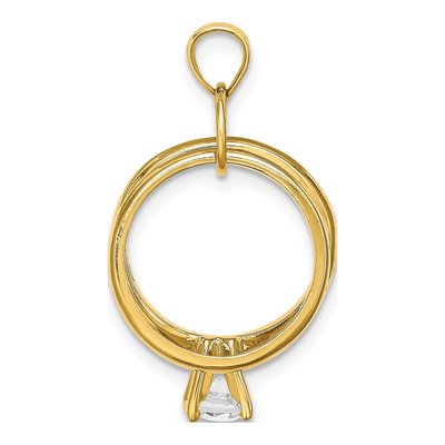 14K Yellow Gold CZ Large Wedding Charm – view 3