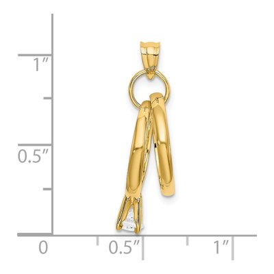 14K Yellow Gold CZ Large Wedding Charm – view 5