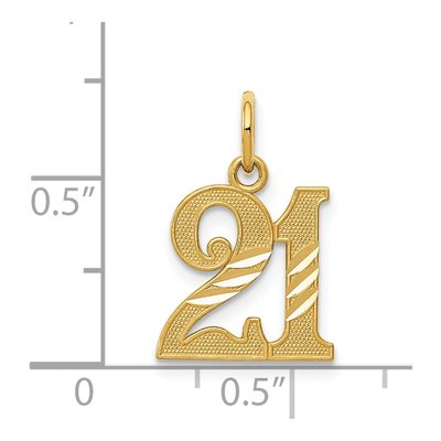 14K Yellow Gold Diamond-Cut Pendant – view 5