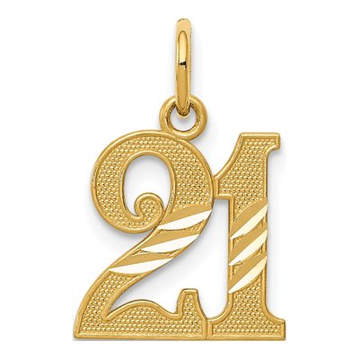 14K Yellow Gold Diamond-Cut Pendant