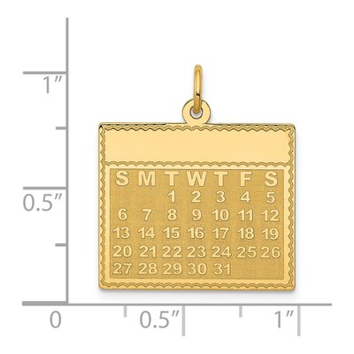 14K Yellow Gold Tuesday Calendar Pendant – view 3