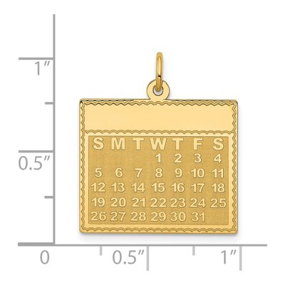14K Yellow Gold Wednesday Calendar Pendant – view 5