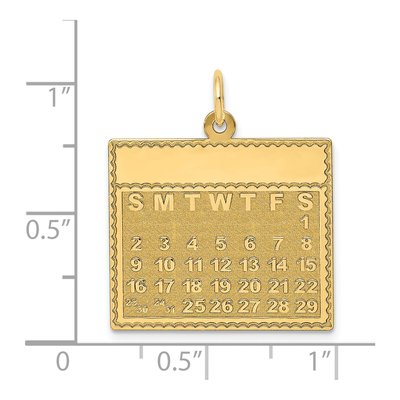 14K Yellow Gold Calendar Pendant – view 5