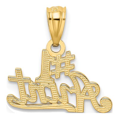 14K Yellow Gold AUNT Number 1 Pendant – view 4
