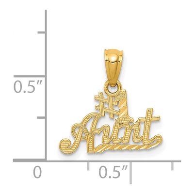 14K Yellow Gold AUNT Number 1 Pendant – view 5