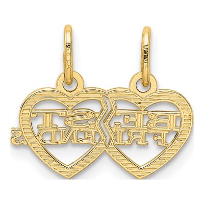 14K Yellow Gold Best Friends Heart Set Charm – view 4