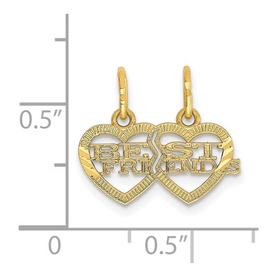 14K Yellow Gold Best Friends Heart Set Charm – view 5
