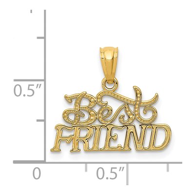 14K Yellow Gold BEST Friend Pendant – view 5