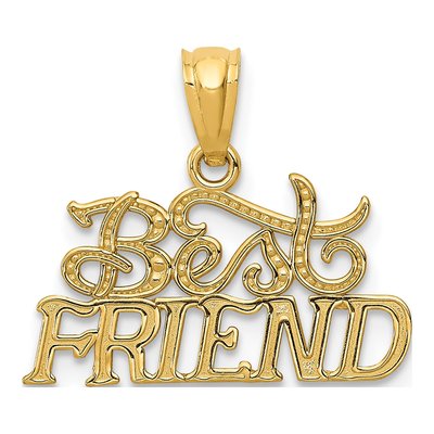 14K Yellow Gold BEST Friend Pendant