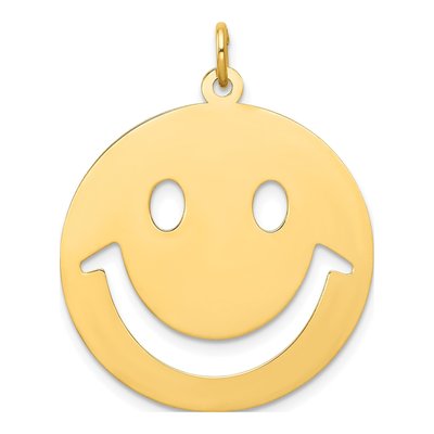 14K Yellow Gold Smiley Face Pendant