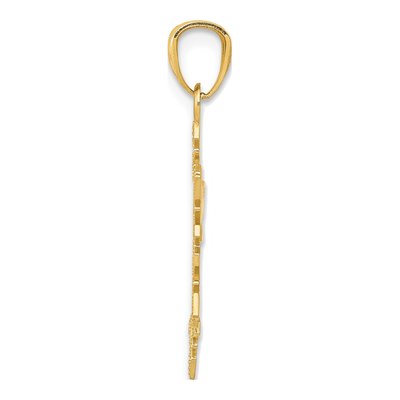 14K Yellow Gold Diamond-Cut Snowflake Pendant – view 3