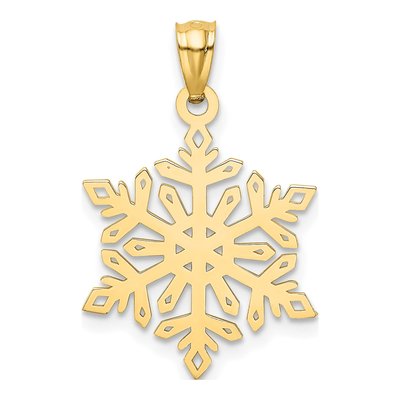14K Yellow Gold Diamond-Cut Snowflake Pendant – view 4