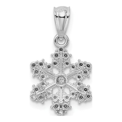 14K White Gold Snowflake Pendant – view 4