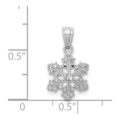 14K White Gold Snowflake Pendant – view 5