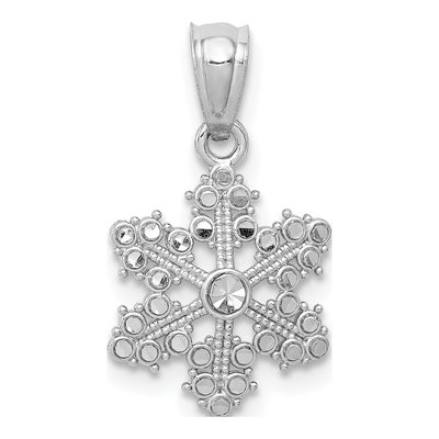 14K White Gold Snowflake Pendant