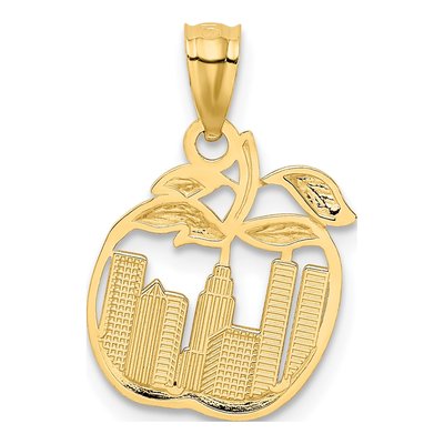 14K Yellow Gold NY Skyline Apple Cut-Out Pendant – view 4