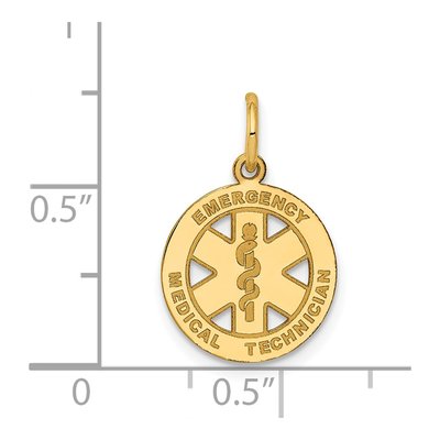 14K Yellow Gold EMT Disc Charm – view 5