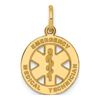 14K Yellow Gold EMT Disc Charm