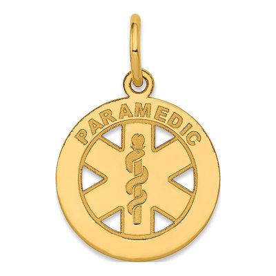 14K Yellow Gold Small Paramedic Pendant