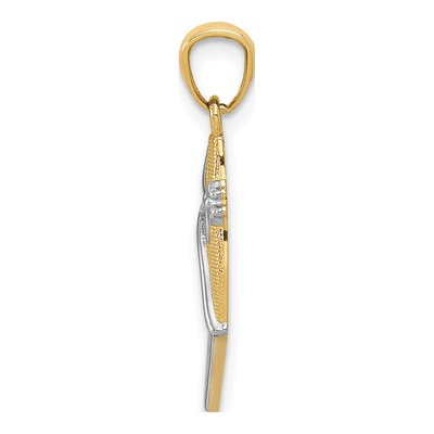 14K Yellow Gold Ballet Shoe Pendant – view 3