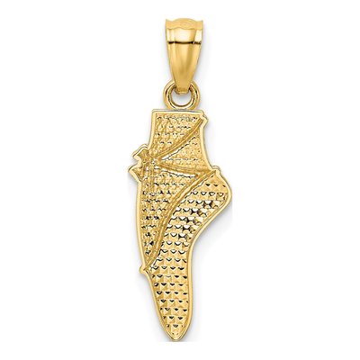 14K Yellow Gold Ballet Shoe Pendant – view 4