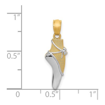 14K Yellow Gold Ballet Shoe Pendant – view 5
