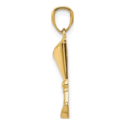 14K Yellow Gold CZ Martini Glass Olive Pendant – view 3