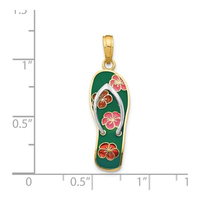 14K Yellow Gold Enameled Flip Flop Pendant – view 5