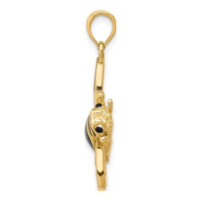 14K Yellow Gold 3-D Enameled Bumblebee Pendant – view 3