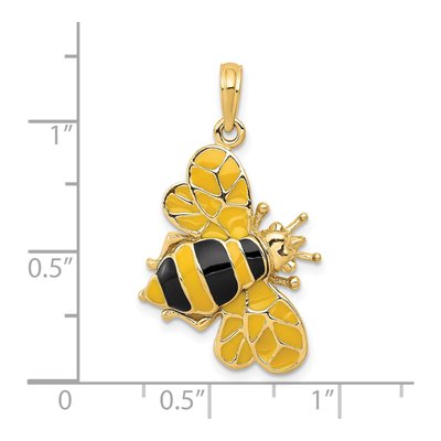14K Yellow Gold 3-D Enameled Bumblebee Pendant – view 4
