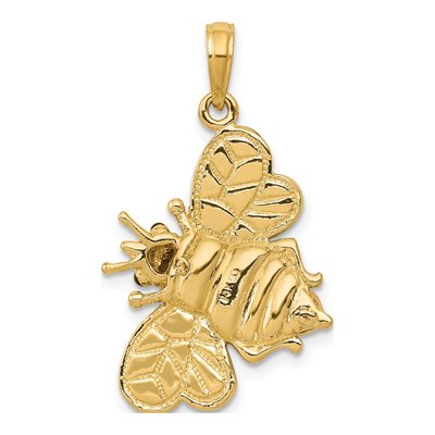 14K Yellow Gold 3-D Enameled Bumblebee Pendant – view 5