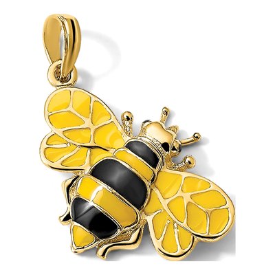 14K Yellow Gold 3-D Enameled Bumblebee Pendant – view 6