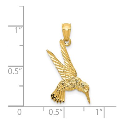 14K Yellow Gold Hummingbird Pendant – view 5