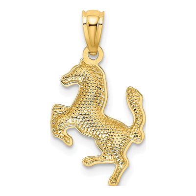 14K Yellow Gold Rearing Horse Pendant – view 4