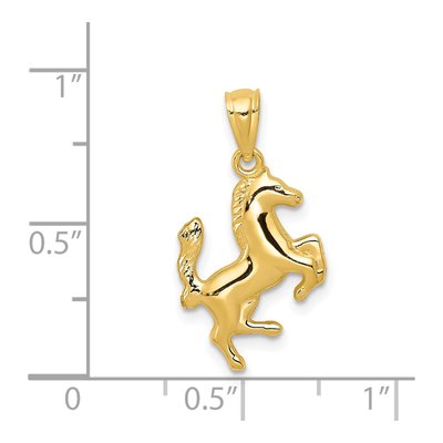 14K Yellow Gold Rearing Horse Pendant – view 5