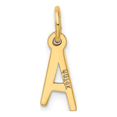14K Yellow Gold Small Letter A Charm – view 4