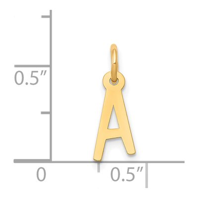 14K Yellow Gold Small Letter A Charm – view 5