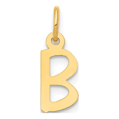 14K Yellow Gold Letter B Charm